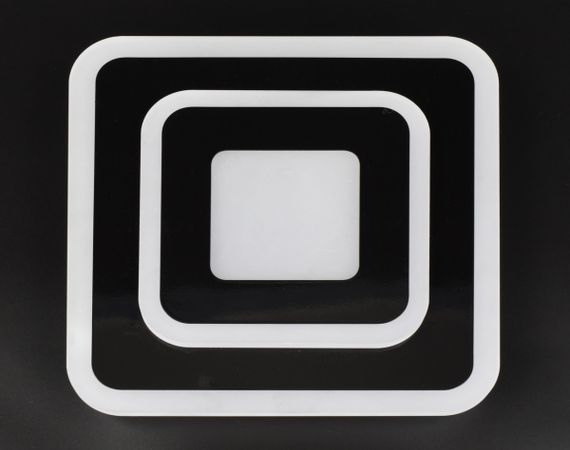 Сучасний квадратний світильник стельовий LED для кімнати кухні ванної 26130 Чорний 4х35х35 см.