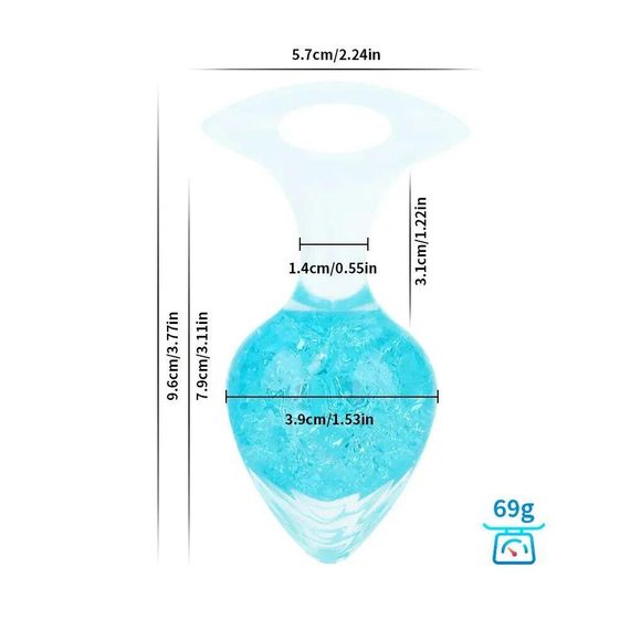 Анальная пробка Liebe Seele Heart-shaped Crystal Anal Plug - Blue Medium Sex Aura | Зображення 1