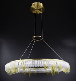 Люстра світлодіодна підвісна LED світильник для квартири на стелю лед 26756 Латунь 30-140х65х65 см.