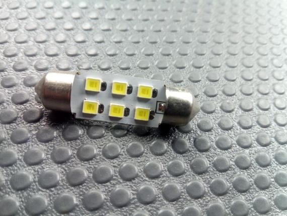 Лампа світлодіод з/ц 12V C5W 36 мм AC 6SMD (35 х 28) біла | Зображення 1