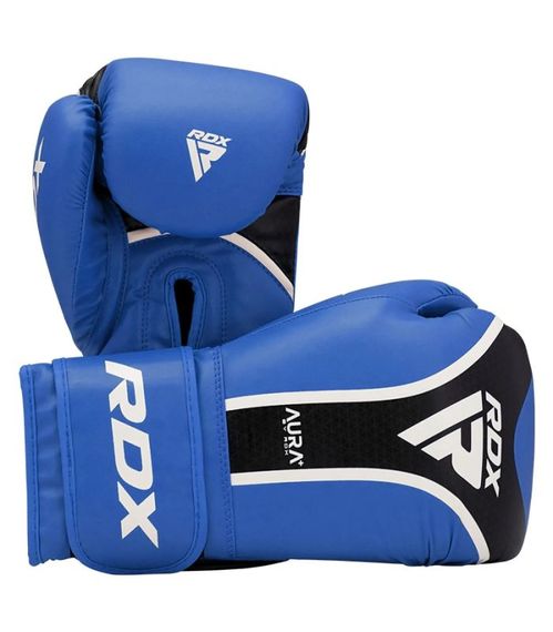 Боксерські рукавиці RDX AURA PLUS T-17 Blue/Black 16 унцій
