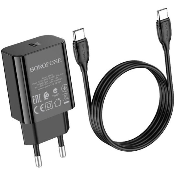СЗУ Borofone BA65A Single port PD20W + Type-C + Type-C | Зображення 2