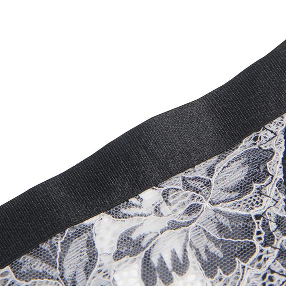 Комплект білизни мереживної Star Night з квітковим принтом, чорно-білий, 3XL-4XL sexstyle | Зображення 8