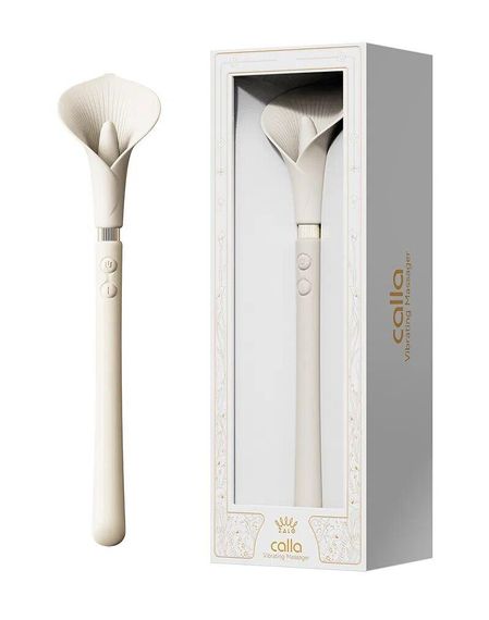 Розкішний вібромасажер Zalo – Calla Ivory White, двосторонній, 2 мотори Sex Aura | Зображення 7