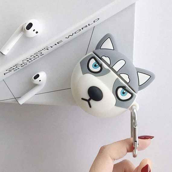 Силіконовий футляр Husky для навушників AirPods 1/2 + карабін | Зображення 1