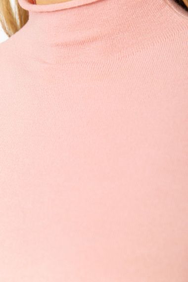 Гольф трикотажний жіночий, колір пудровий, 131R152034 | Зображення 4