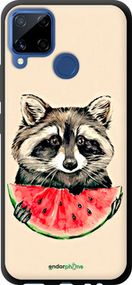 Чохол на Realme C15 Єнотик з кавуном "4605b-2063-2448"