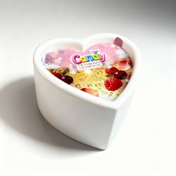 Масажна свічка з ароматом шампанського з журавлиною Candy Cranberry Champagne у формі серця, 70 мл  sexstyle | Зображення 4