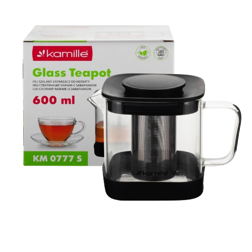 Заварник 600мл зі з'ємним ситечком скло/нержавіюча сталь 0777S KAMILLE | Зображення 2