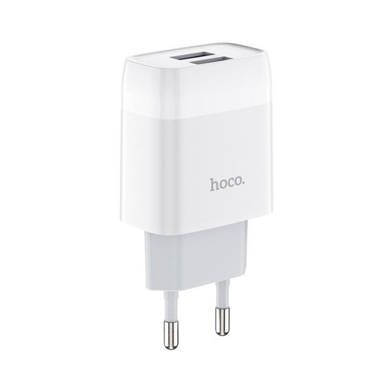 Мережевий зарядний пристрій HOCO C73A Glorious dual port charger 12W White | Зображення 2