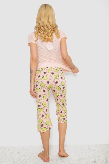 Піжама жіноча з принтом, колір персиковий, 243R7093 | Зображення 3