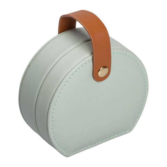 Скринька для прикрас з еко шкіри 10×9×4.5 см ​​органайзер для ювелірних виробів HP-5-31GR | Зображення 3