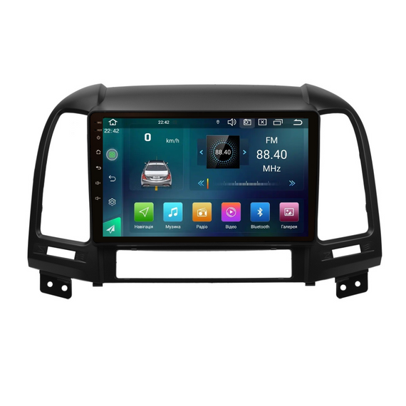 Штатна магнітола Cyclone C9-006 DVR. 2+32Gb. DSP. CARPLAY Hyundai Santa Fe 2006-2012 ISO