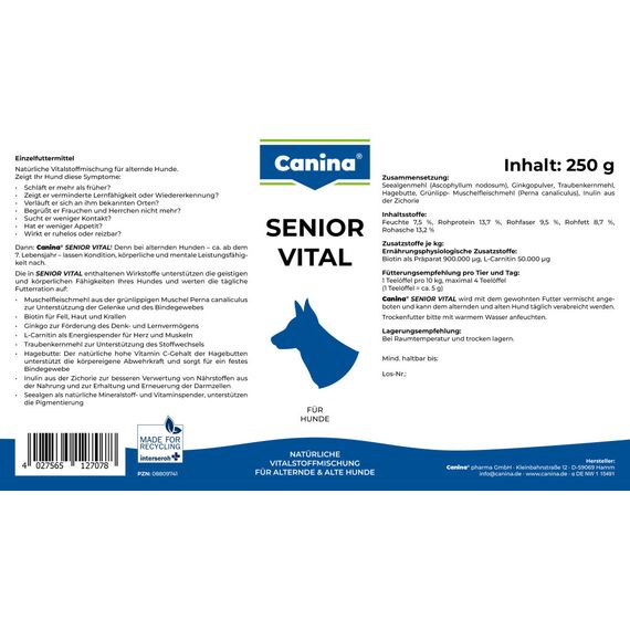Витамины Canina Senior Vital для пожилых собак, старше 7 лет, 250 г | Зображення 2
