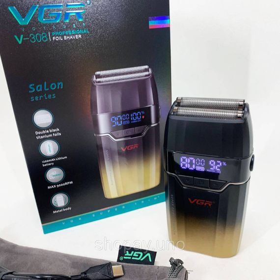 Портативная электробритва для бороды VGR V-308, Бритва для бороды электронная, Бритвы электрические CF-47 | Зображення 6