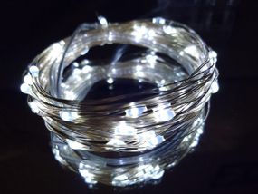 Гірлянда на батарейках (3шт АА) "світлодіодні краплі" 10 м, 100 LED, холодний білий колір