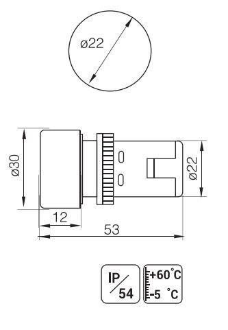 Лампа AD22DS d22mm желтая 12V AC/DC Ny95502200 | Зображення 1