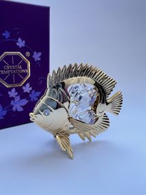 Кришталева мініатюра ручної роботи зі стразами Swarovski: Морська рибка-дискус Petit, 6 см