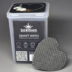 Безворсовые салфетки Designer (сердечки) в боксе (200шт) черные