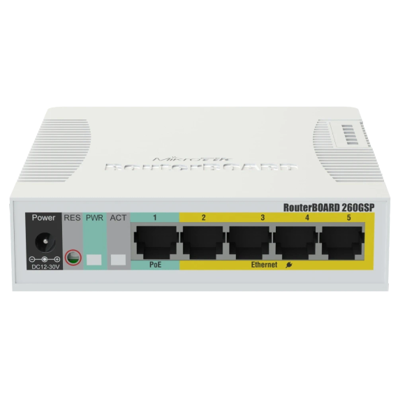MikroTik RB260GSP (CSS106-1G-4P-1S) PoE Комутатор 5 портів керований