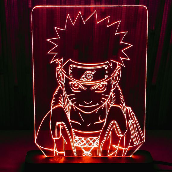 Акриловый светильник-ночник Наруто 2 красный tty-n000137