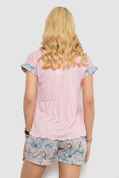 Пижама женская с принтом, цвет розовый, 243R6012-P2 | Зображення 3
