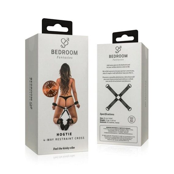 Хрестовина Bedroom Fantasies Hogtie 4 Way Restraint Cross Чорна One Size | Зображення 6
