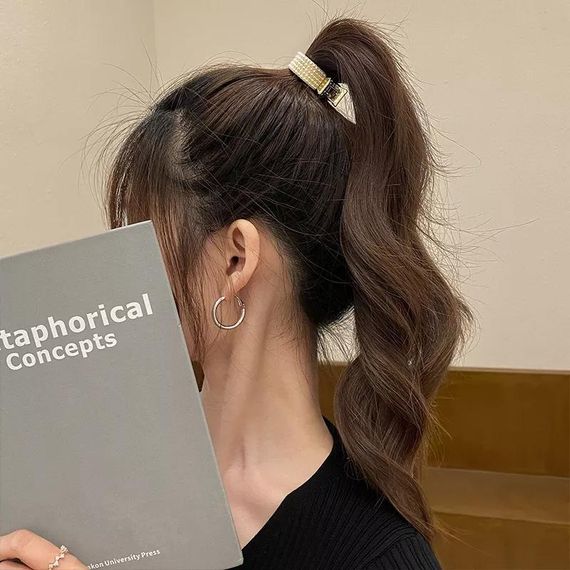 Ніжна заколочка-крабік з перлинками для волосся, заколка для хвостика, прикраса з перлинами для волосся | Зображення 4