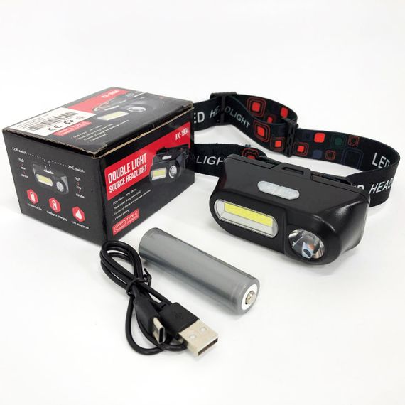 Светодиодный фонарь с креплением на голову 1804-XPE+COB, Налобный фонарик для головы MX-19 | Зображення 2