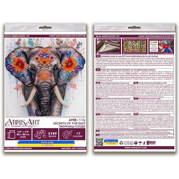 Набор-миди для вышивания бисером "Тайны востока" AMB-116 на натуральном холсте
