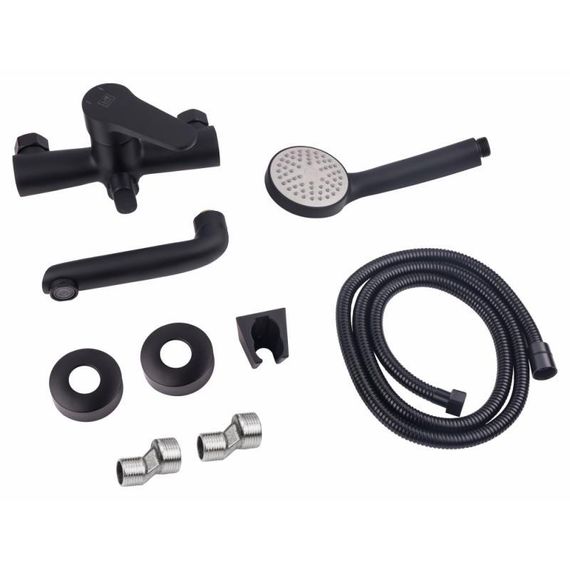 Смеситель для ванны Lidz Nicole 006 с поворотным изливом (c душевым гарнитуром) (k35) LDNIC006BLA35180 Black | Зображення 5