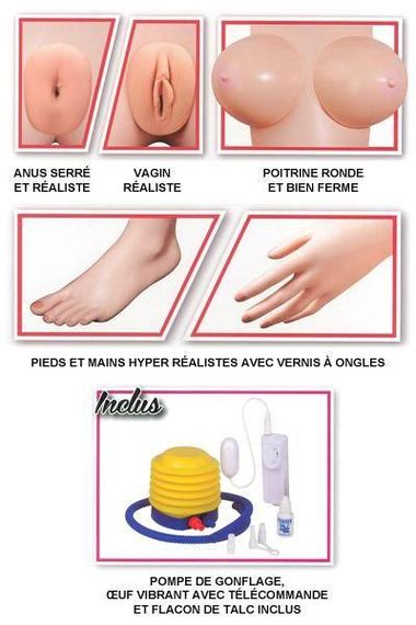 Секс-кукла надувная 3D с двумя отверстиями NMC Hot Lucy Personal Trainer с вибропулей в комплекте Sex Aura | Зображення 2