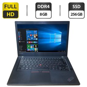 Ноутбук Lenovo ThinkPad T470 / 14" (1920x1080) IPS / Intel Core i5-6200U (2 (4) ядра по 2.3 - 2.8 GHz) / 8 GB DDR4 / 256 GB SSD / Intel HD Graphics 520 / WebCam б/в
