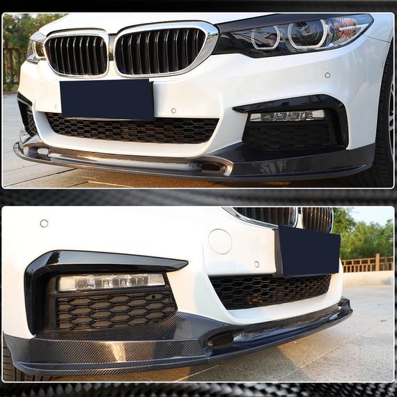 Накладка на передній бампер Lip V2 (для M-Sport 2017-2020, Карбон) для BMW 5 серія G30/31 рр | Зображення 4