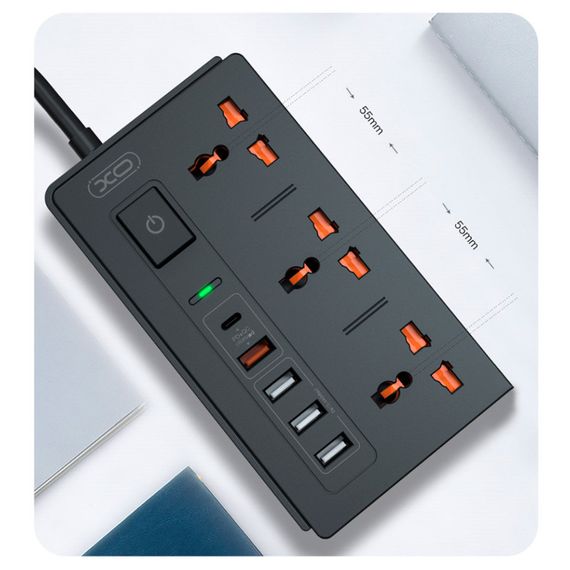 Мережевий подовжувач 3 розетки/4USB/PD/QCXPRO WL06 UK 1.8м чорний (MAW-44069_817) | Зображення 5