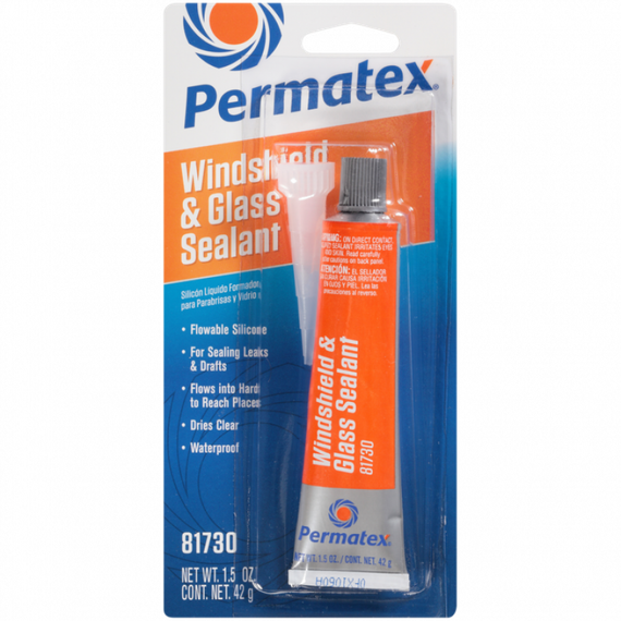 Permatex FLOWABLE SILICONE WINDSHIELD & GLASS SEALER. Силікон холодного затвердіння 42 гр. 81730