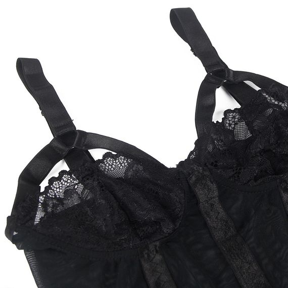 Мереживне боді Star Night з доступом та підтяжками, чорне, XS-S sexstyle | Зображення 4