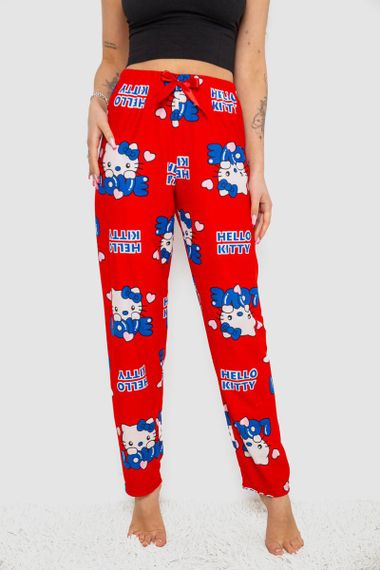 Штани жіночі домашні, колір червоний, 238R1101-1