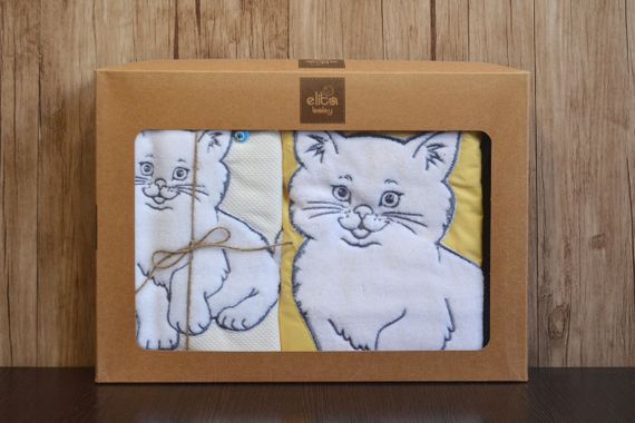 Дитяча постільна білизна з пледом Elita Baby 100х150 см Kitty Yellow | Зображення 1
