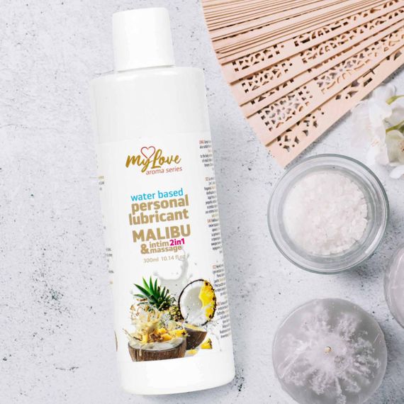 Водний лубрикант 2в1 для інтимної близькості та масажу MyLove Aroma Series Malibu, 300 мл Sex Aura | Зображення 4