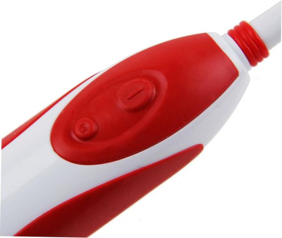 Електрична зубна щітка з насадкою на батарейках, м'яка щетина, ротаційне очищення обертовою головкою Червона | Зображення 3