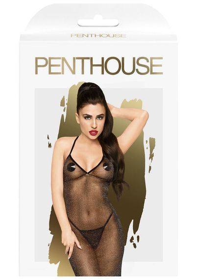 Сексуальна сукня довга напівпрозора Penthouse блискуча, чорна, S-L sexstyle | Зображення 2