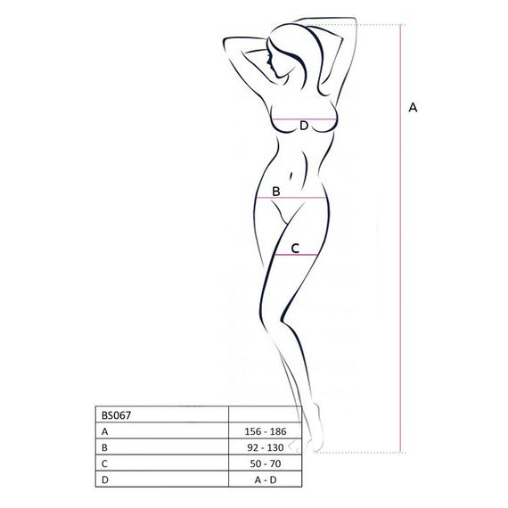 Бодістокінг Passion BS067 red, комбінезон, імітація панчох і топа на бретелях, S/M/L | Зображення 3