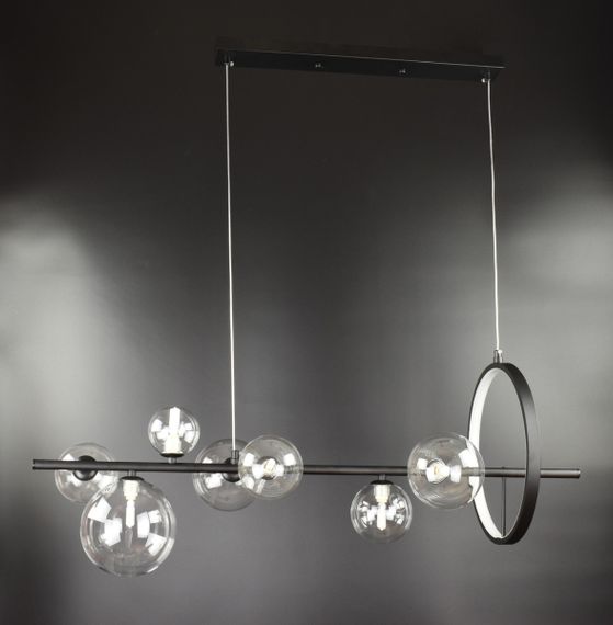 Люстра підвісна на 7 лампочок 26417 Чорний 30-80х30х90 см.