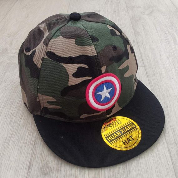 Кепка дитяча снепбек (Snapback) Капітан Америка Камуфляж з чорним 50-54р (2221)