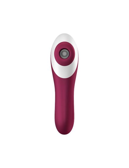 Вакуумний стимулятор із вібрацією Satisfyer Dual Crush, Винний червоний | Зображення 1