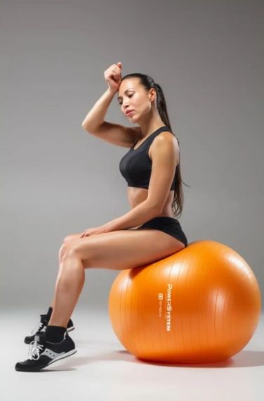 М'яч для фітнесу (фітбол) Power System PS-4013 Ø75 cm PRO Gymball Orange (PS-4013_75cm_Orange) | Зображення 3