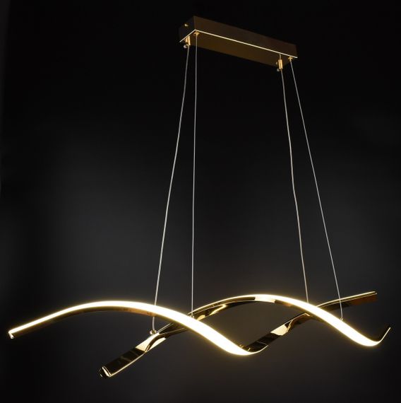 Люстра світлодіодна підвісна LED світильник для квартири на стелю лед 27013 Золото 25-100х14х120 см. | Зображення 6