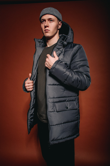 Парка зимова сірий S | Зображення 2