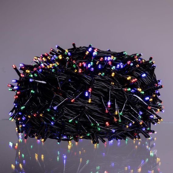 Новорічна гірлянда вулична 100 м 1000 LED з сонячною батареєю чорний провід Мультиколір SB1000L100MBML | Зображення 2
